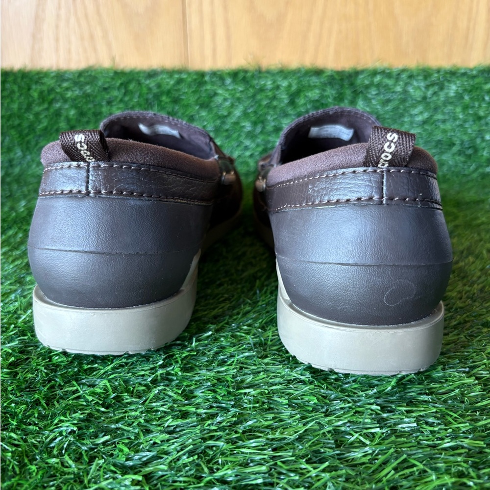 CROCS Men’s Santa Cruz Casual Loafer Shoe-Size: 9-Color: Brown/Tan-Preowned, VGC - Picture 5 of 10